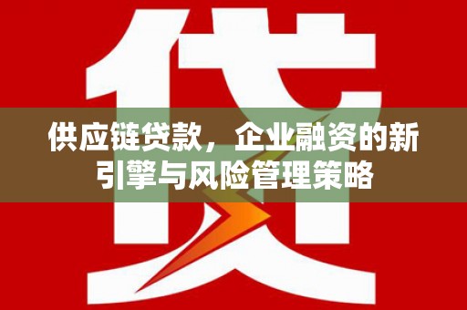 阿克塞供应链贷款，企业融资的新引擎与风险管理策略