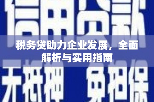 阿克塞税务贷助力企业发展，全面解析与实用指南